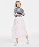 On 34th Women's Tiered Ruffle Tulle Midi Skirt, Created for Macy's