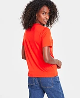 On 34th Women's Embellished-Neck T-Shirt, Created for Macy's