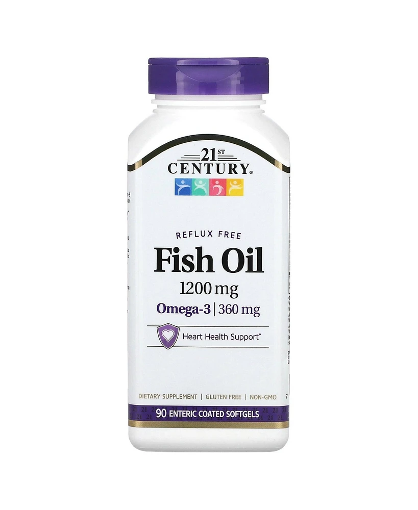 21st Century Fish Oil 1200 mg Enteric Coated Softgels, 90 Count