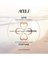 Bling Jewelry Ayllu Amulet Talisman Inspirational Intertwine Symbol Heart Infinity Clover For Love Luck Unity Stud Earrings Rose Gold Plated .925 Ster