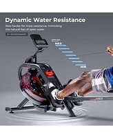 Sunny Health & Fitness Phantom Hydro Smart Water Rowing Machine with Dynamic Real-Time Resistance, Foldable 300 Lb Capacity with Bluetooth Connectivit