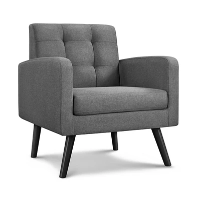 Yaheetech Tufted Accent Chair Mid Century Modern Fabric Arm Chair