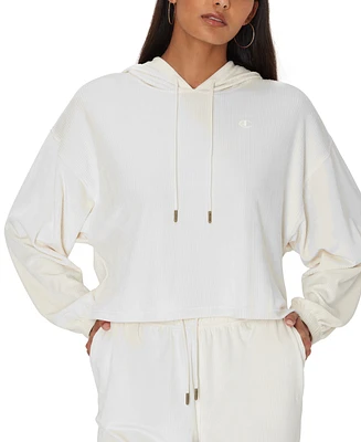 Champion Women's Soft Touch Cord Cropped Hoodie