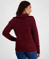 Style & Co Petite Funnel-Neck Zip-Up Sweater, Created for Macy's