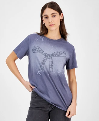 Grayson Threads, The Label Juniors' Lace Bow Graphic T-Shirt