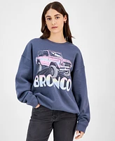 Grayson Threads, The Label Juniors' Crewneck Bronco Graphic Sweatshirt