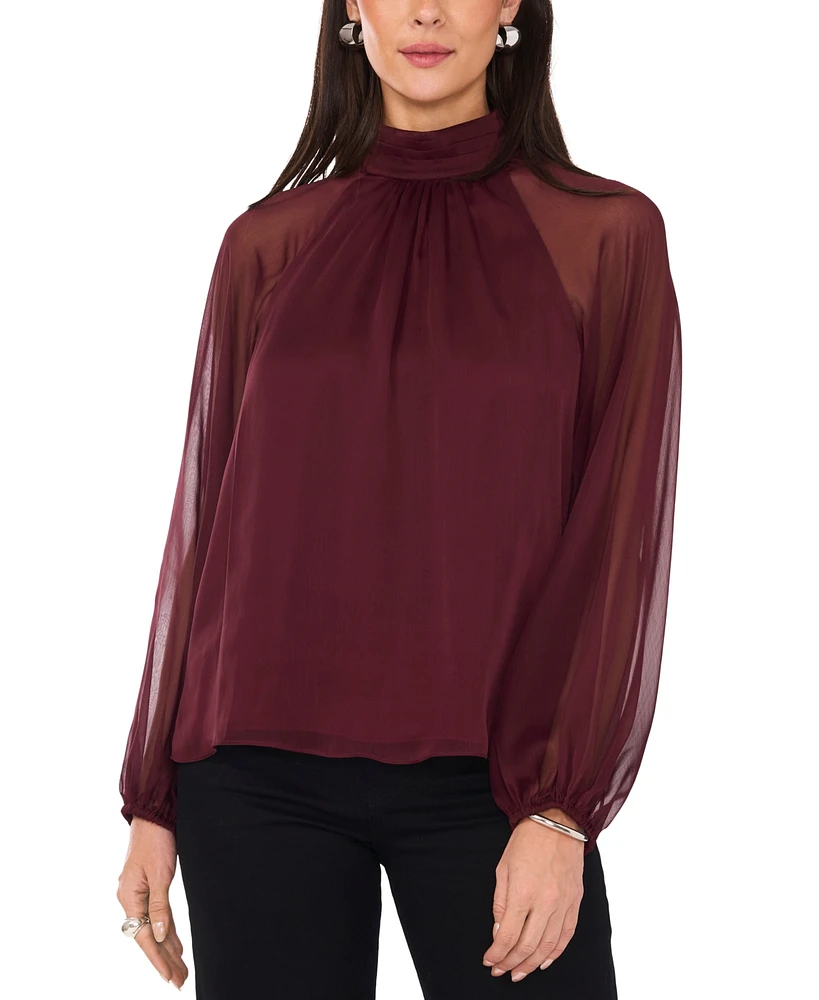 1.state Women's Mock Neck Raglan Sleeve Blouse