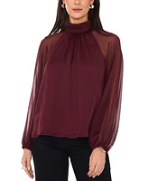 1.state Women's Mock Neck Raglan Sleeve Blouse