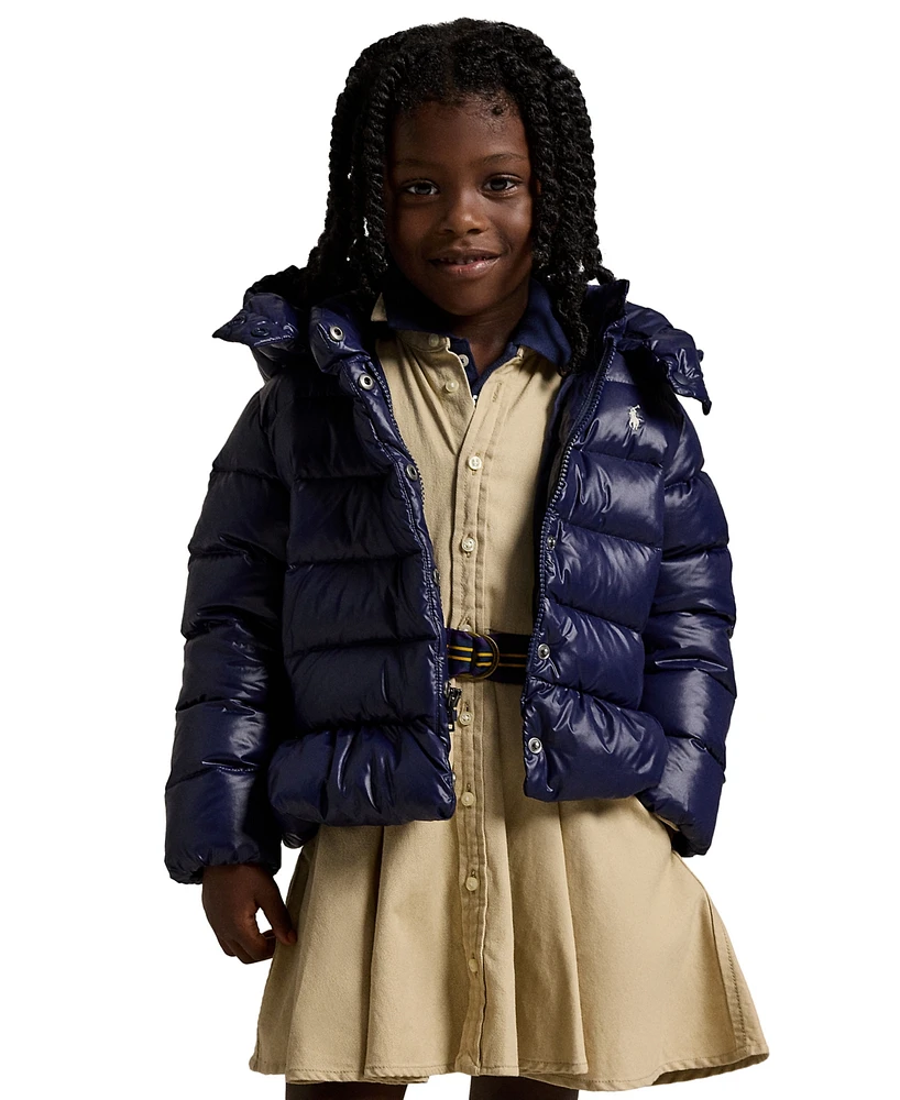 Polo Ralph Lauren Toddler And Little Girls Down Hooded Peplum Jacket