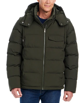 Vince Camuto Men's Hooded Stretch Zip-Front Puffer Coat