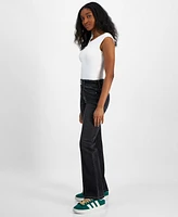 Indigo Rein Juniors' High-Rise Seam-Front Bootcut Jeans