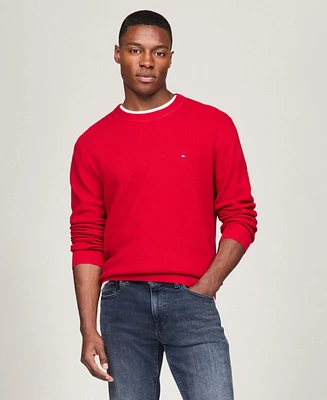 Tommy Hilfiger Men's Textured Knit Stripe Crewneck Sweater