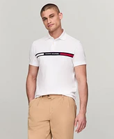 Tommy Hilfiger Men's Short Sleeve Embroidered Chest Stripe Polo Shirt