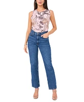 Vince Camuto Women's Crewneck Floral-Printed Sleeveless Top