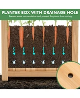 Skonyon Folding Square Fir Wood Raised Garden Bed with Removable Bottom