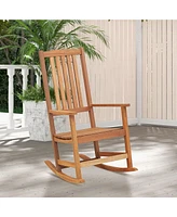 Skonyon Patio Rocking Chair Ergonomic High-Back Outdoor Rocker with Smooth Rocking Base