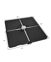 Sugift 4 Pieces Square Fillable Patio Umbrella Base Set with Handle and Funnel
