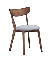 Inolait Set of 2 Dining Chairs Upholstered Curved Back Side