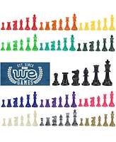 We Games Color Bright Plastic Staunton Tournament Chess Pieces with 3.75 in. King - Half Chess Set of Chess Pieces Only