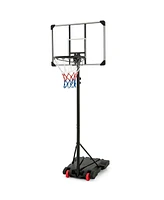 Sugift 5.8-6.8 Ft Basketball Hoop Height Adjustable Basketball System with Wheels and Fillable Base