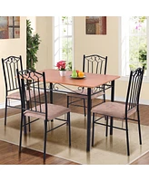 Sugift 5 Pieces Dining Set Wooden Table and 4 Cushioned Chairs