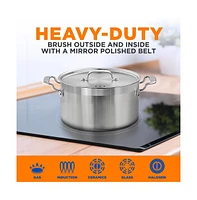 NutriChef Stainless Steel Cookware Stock Pot - 5 Quart, Heavy Duty Induction Pot, Soup Pot With Stainless Steel Lid