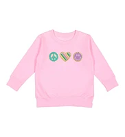 Sweet Wink Toddler Girls Peace, Love, Smile Patch Sweatshirt