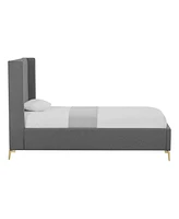 Inspired Home Keion Linen Platform Bed Full Size