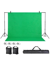 Yescom 7x10Ft Backdrop Support Stand Kit Non-woven Backdrop Green Photography Video