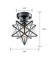 Moose Industrial Moravian Star Ceiling Light with Clear Glass Inches