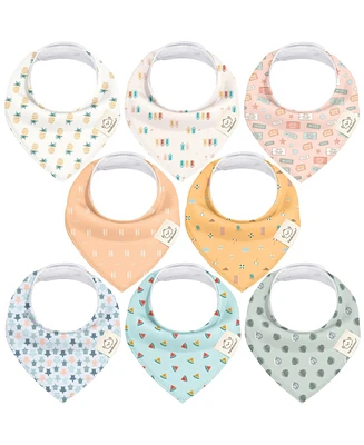 KeaBabies 8pk Organic Baby Bandana Bibs, Drool Bibs for Boy, Girl, Infant