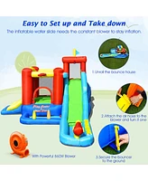 Costway 9-in-1 Inflatable Water Slide Kids Bounce Castle Giant Water Park w/ 860W Blower