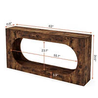 Tribesigns Console Table, 63-Inch Narrow Sofa Entryway Table with 2-Tier Storage Shelf, Wood Hallway Behind Couch Table Accent Table for Living Room