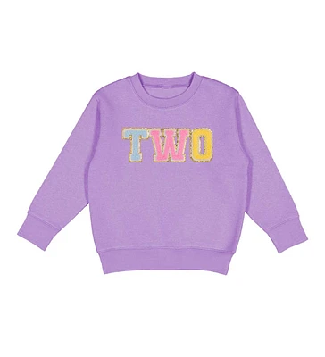 Sweet Wink Toddler Girls Second Birthday Patch Sweatshirt