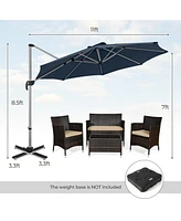 Sugift 11 Ft Outdoor Patio Umbrella with 360° Rotation and Adjustable Tilt-Navy