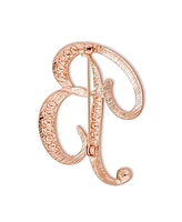 Bling Jewelry Large Statement Abc Pave Crystal Cursive Script Monogram Letters Alphabet Initial A Scarf Lapel Pin Brooch For Women Rose Gold Plated