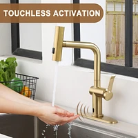 Casainc Single Handle Pull Out Kitchen Faucet with Touchless Sensor