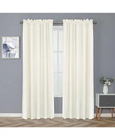 Kate Aurora Basic Drape Woven Jacquard Thermal Curtain Panel - Gray