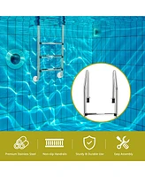 Skonyon 3-Step Stainless Steel Swimming Pool Ladder with Anti-Slip Step