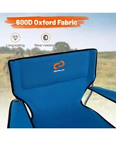 360° Swivel Hunting Chair with Mesh Cup Holder & Storage Pockets Cozy Backrest