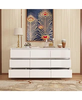 Famapy 9-Drawer White Paint Finish Dresser Chest of Drawers