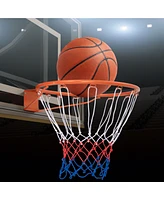15 Inch Basketball Rim Goal Replacement with All Weather Net and Mounting Hardware-Orange