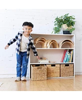 ECR4Kids Streamline 3-Shelf Storage Cabinet, 36in, White Wash
