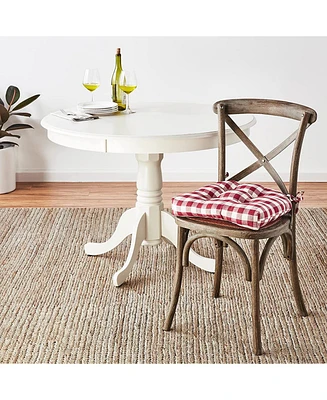 Kate Aurora Country Living Gingham Plaid Checkered Farmhouse Chair Cushion Pads - Piece