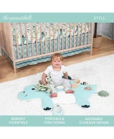 The Peanutshell Dino Tummy Time Mat and Security Blanket Crib Bedding Set, 4-Piece Set