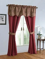 Kate Aurora 5 Piece Sheer Curtain & Valance Set - 52 in. W x 84 L, Blue/Gray