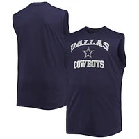 Profile Men's Navy Dallas Cowboys Big Tall Muscle Tank Top