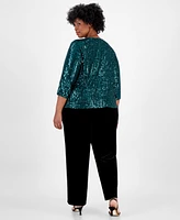 Alex Evenings Plus 2-Pc. Sequin Twinset