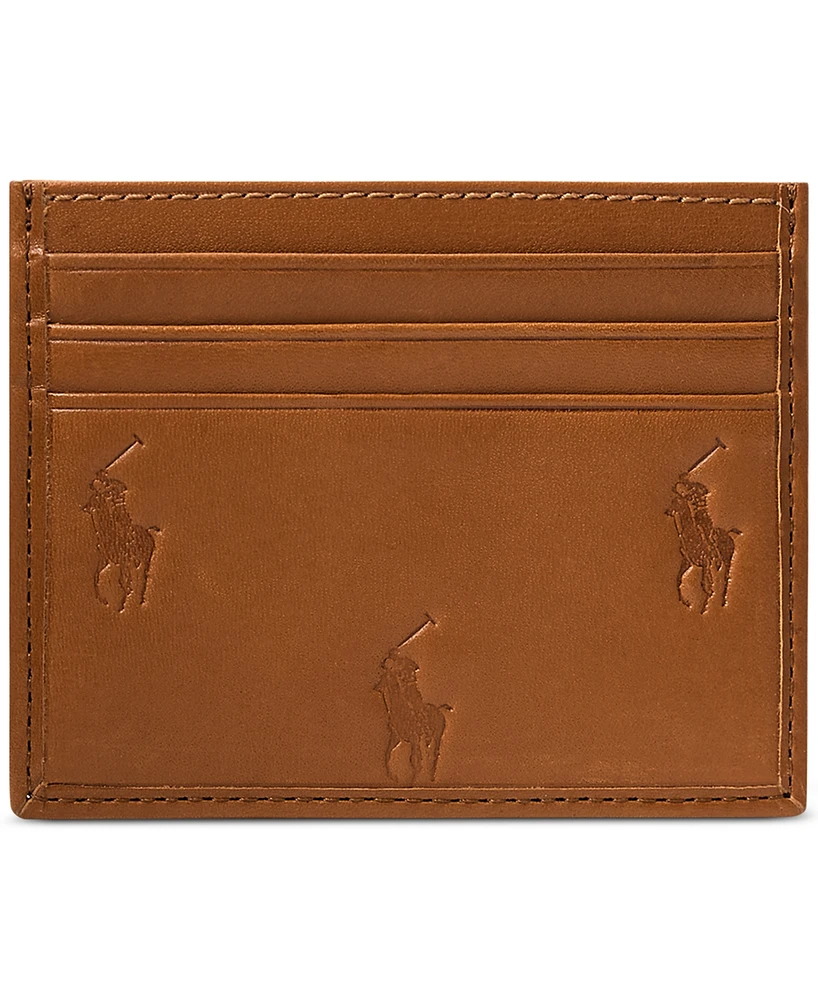 Polo Ralph Lauren Men's Allover Pony Leather Card Case