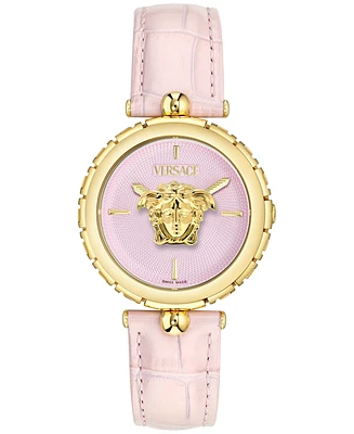 Versace Women's Swiss Medusa Heritage Pink Leather Strap Watch 38mm